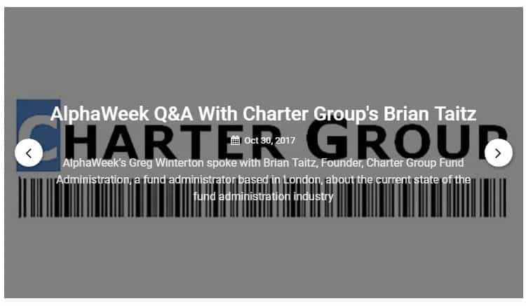 AlphaWeek – interview with Brian Taitz of Charter Group
